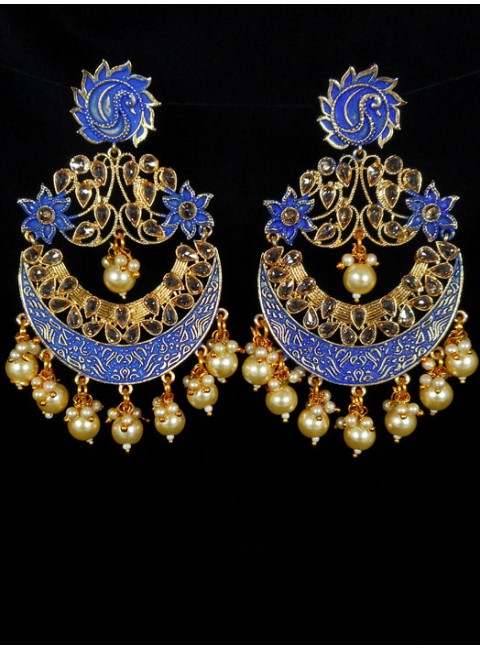 Reverse Ad Earrings With Meenakari Work